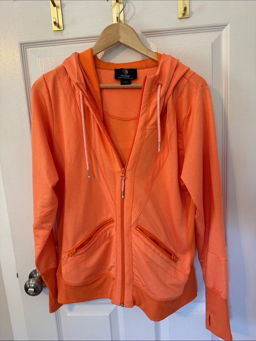 MPG Orange Zip-Up Hooded Jacket